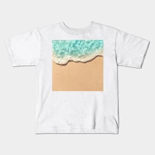 Blue Ocean Waves And Yellow Sand Kids T-Shirt